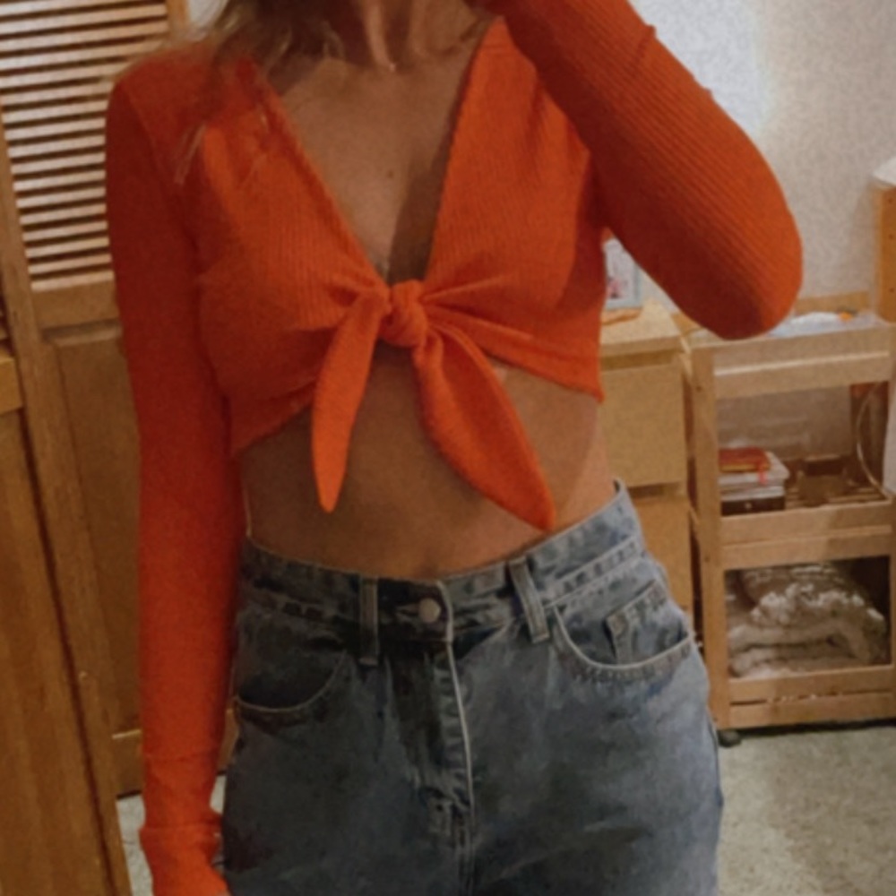 Nasty Gal knot front crop top